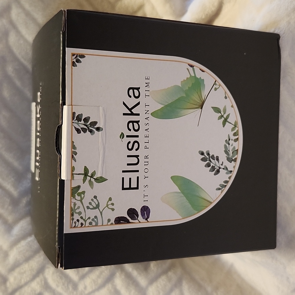 ElusiaKa Ceramic Wax Warmer In White Leaves
